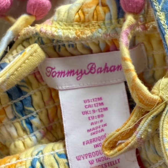 Tommy Bahama|baby girl yellow floral maxi dress with tiered ruffles•••Summer - Picture 5 of 5